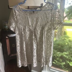 Anthropologie Cream Lace Blouse